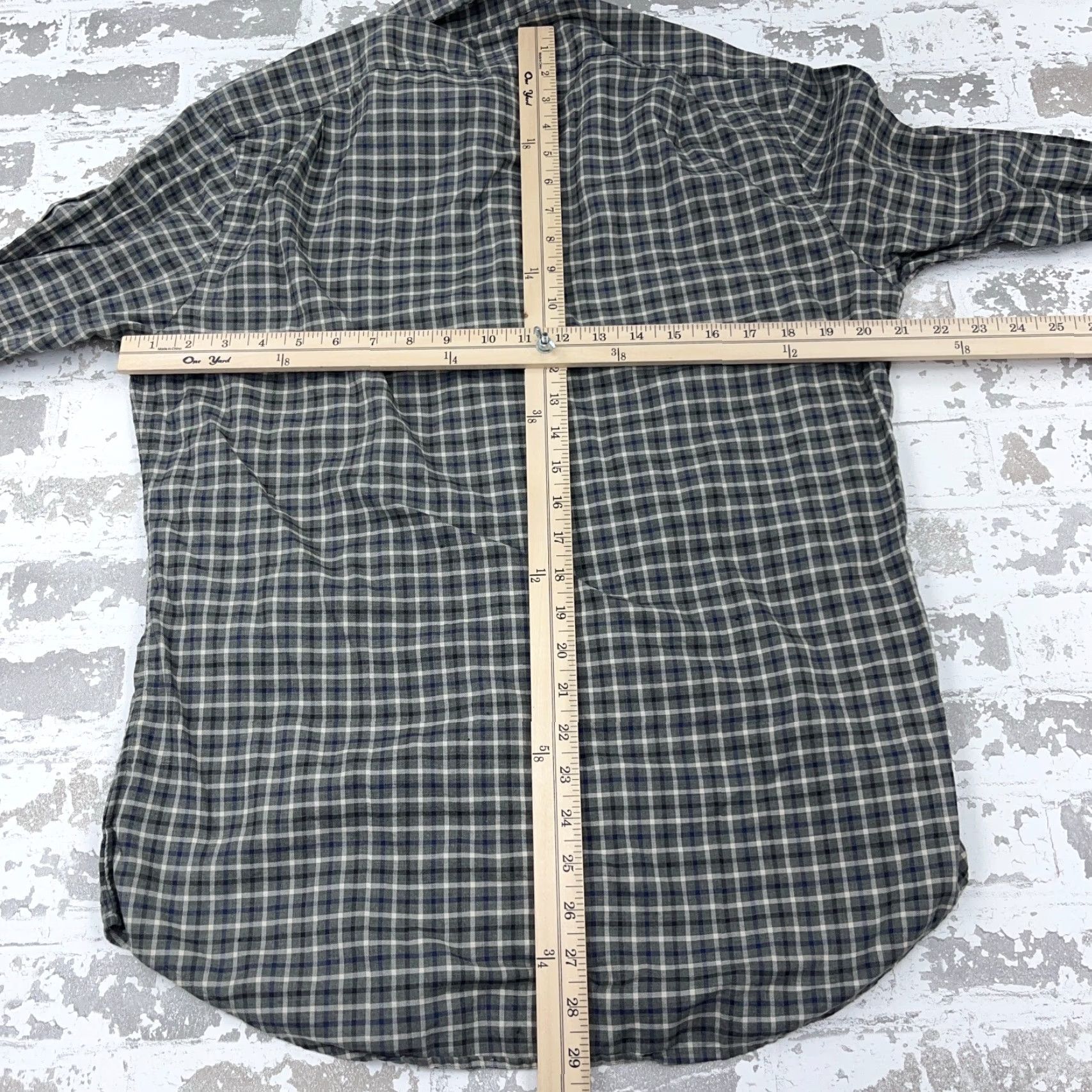 Polo Ralph Lauren Polo Ralph Lauren Button-Up Shirt Men Large Gray Plaid Slim Fit Casual Size 42R - 7 Thumbnail