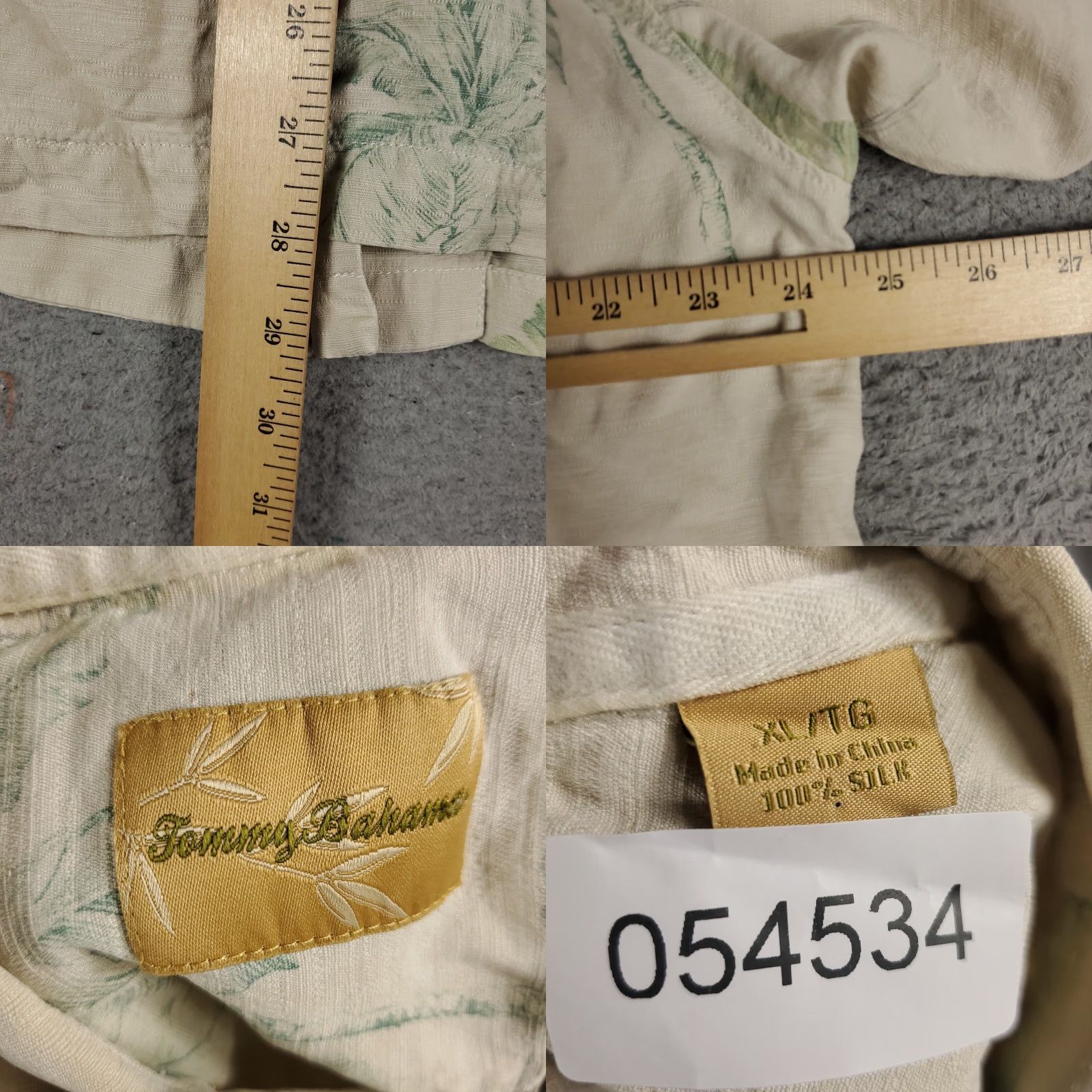 Tommy Bahama Tommy Bahama Shirt Mens XL Beige Silk Hawaiian Button-Up Short Sleeve Aloha Mens Size US XL / EU 56 / 4 - 8 Thumbnail