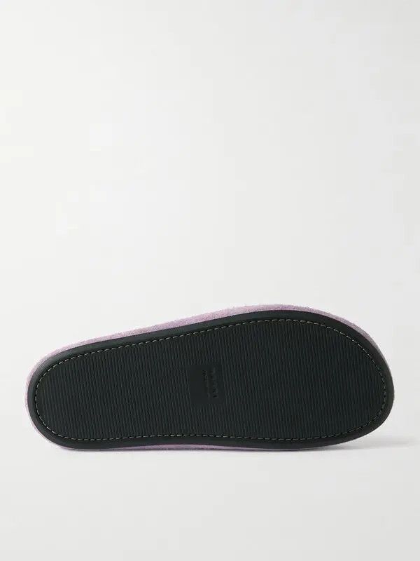 Marni o1w1db11225 Logo-Embroidered Suede Slides in Purple Size US 8 / EU 41 - 5 Thumbnail