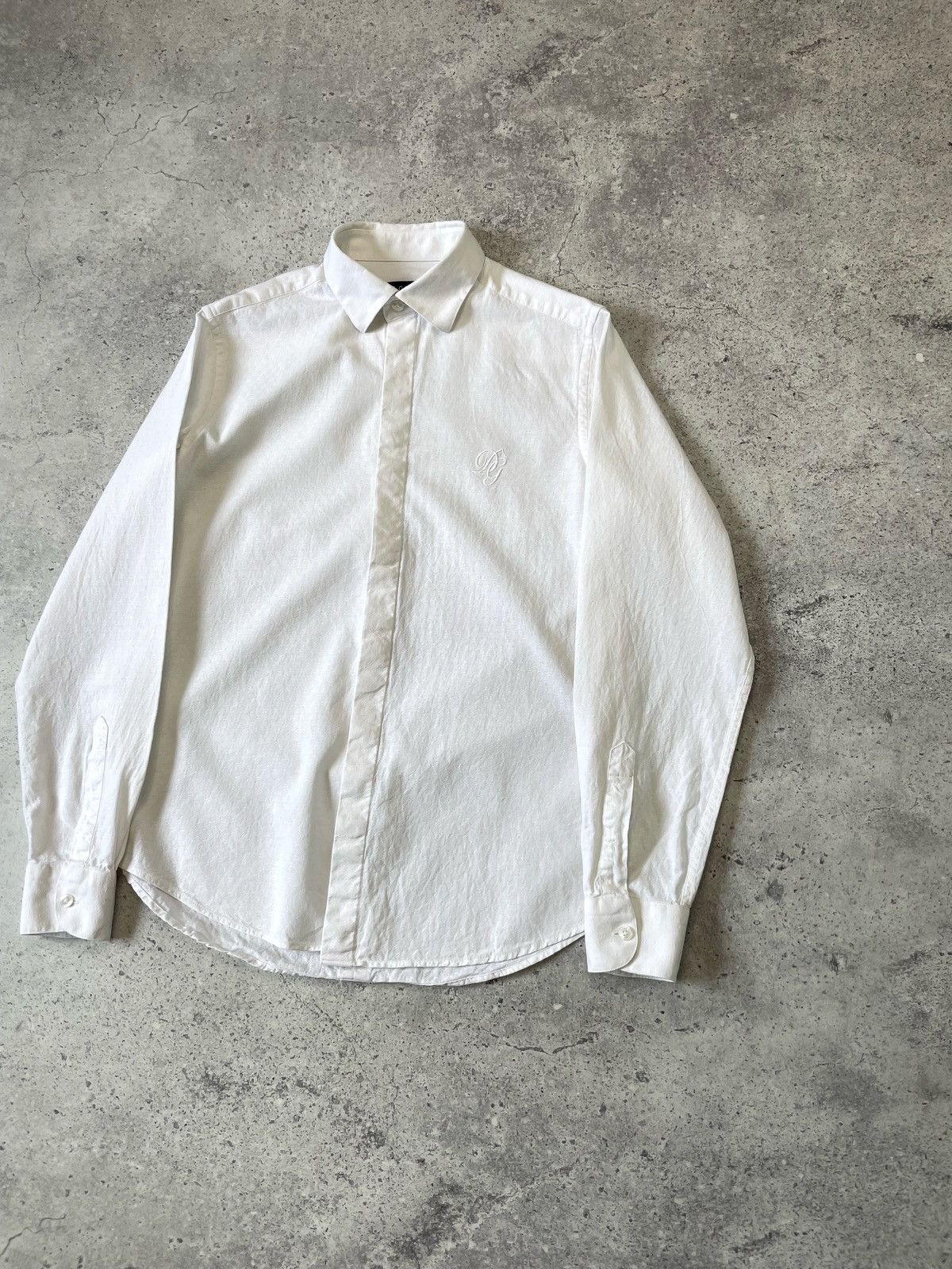 Dolce & Gabbana Dolce & Gabbana White Cotton DG Embroidered Logo Blouse Size L / US 10 / IT 46 - 3 Thumbnail