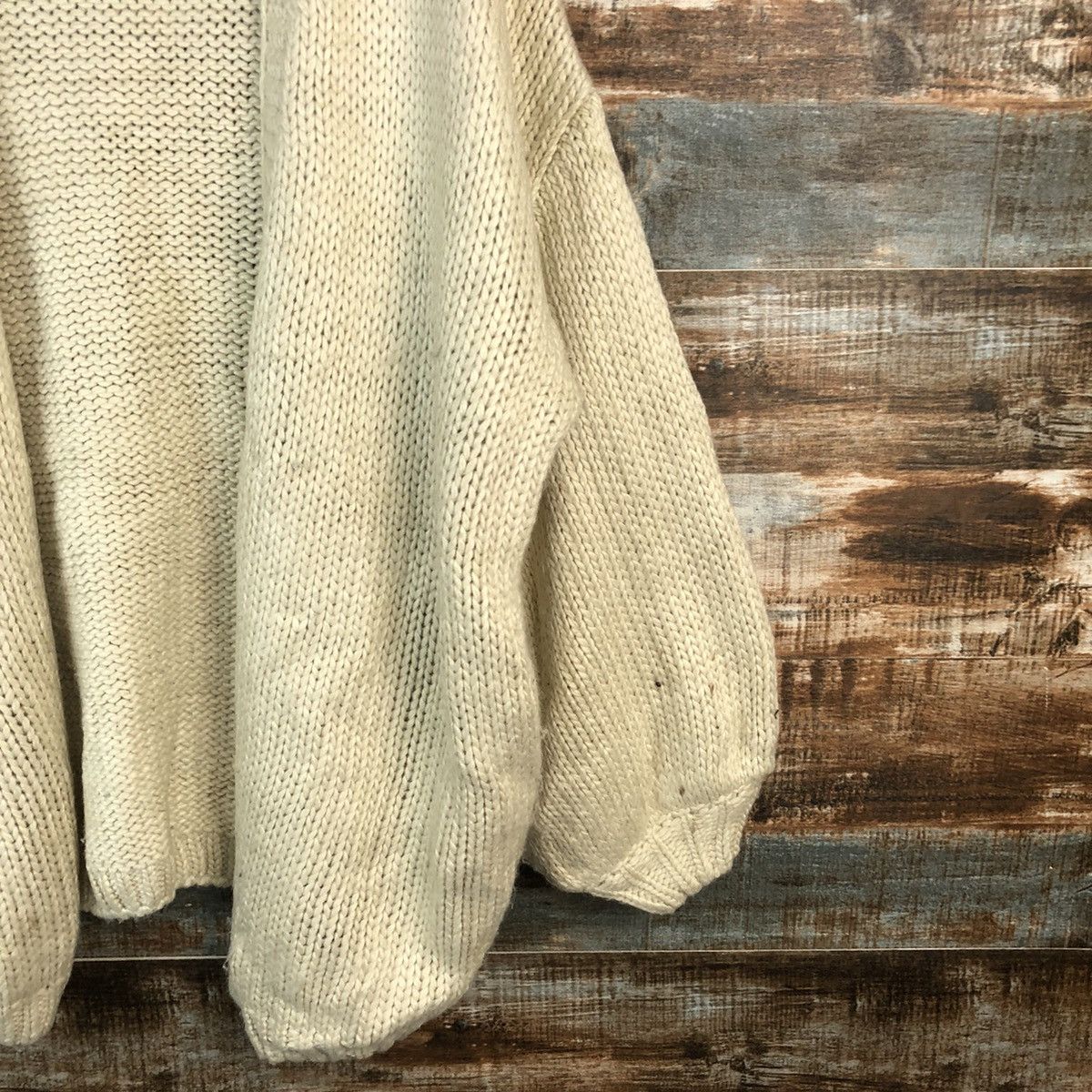 Homespun Knitwear Titi Vate Cream mohair crochet Cardigan Knitwear #A1808 Size US M / EU 48-50 / 2 - 8 Thumbnail