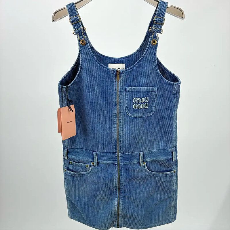 Miu Miu Miu Miu Blue Denim Dress for Women 0089 Size M / US 6-8 / IT 42-44 - 1 Thumbnail