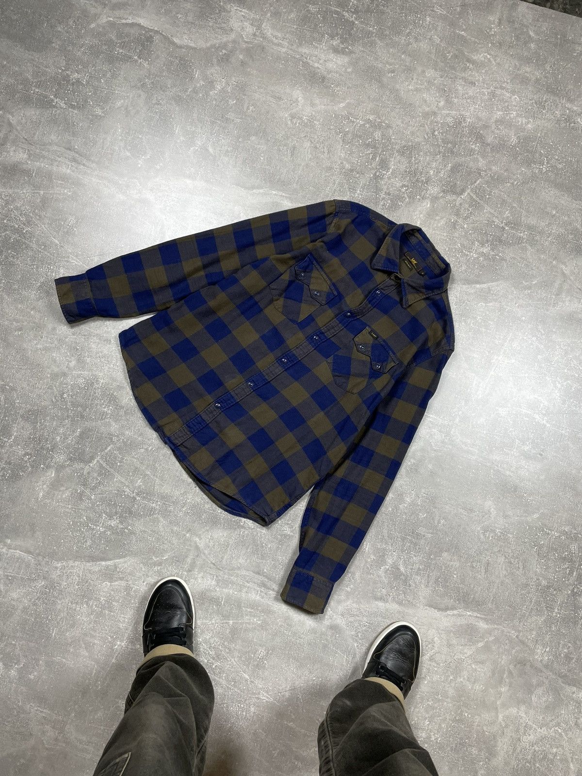 Flannel × Lee Lee Checkered Flannel Plaid Regular Fit American Shirt Size US M / EU 48-50 / 2 - 1 Thumbnail