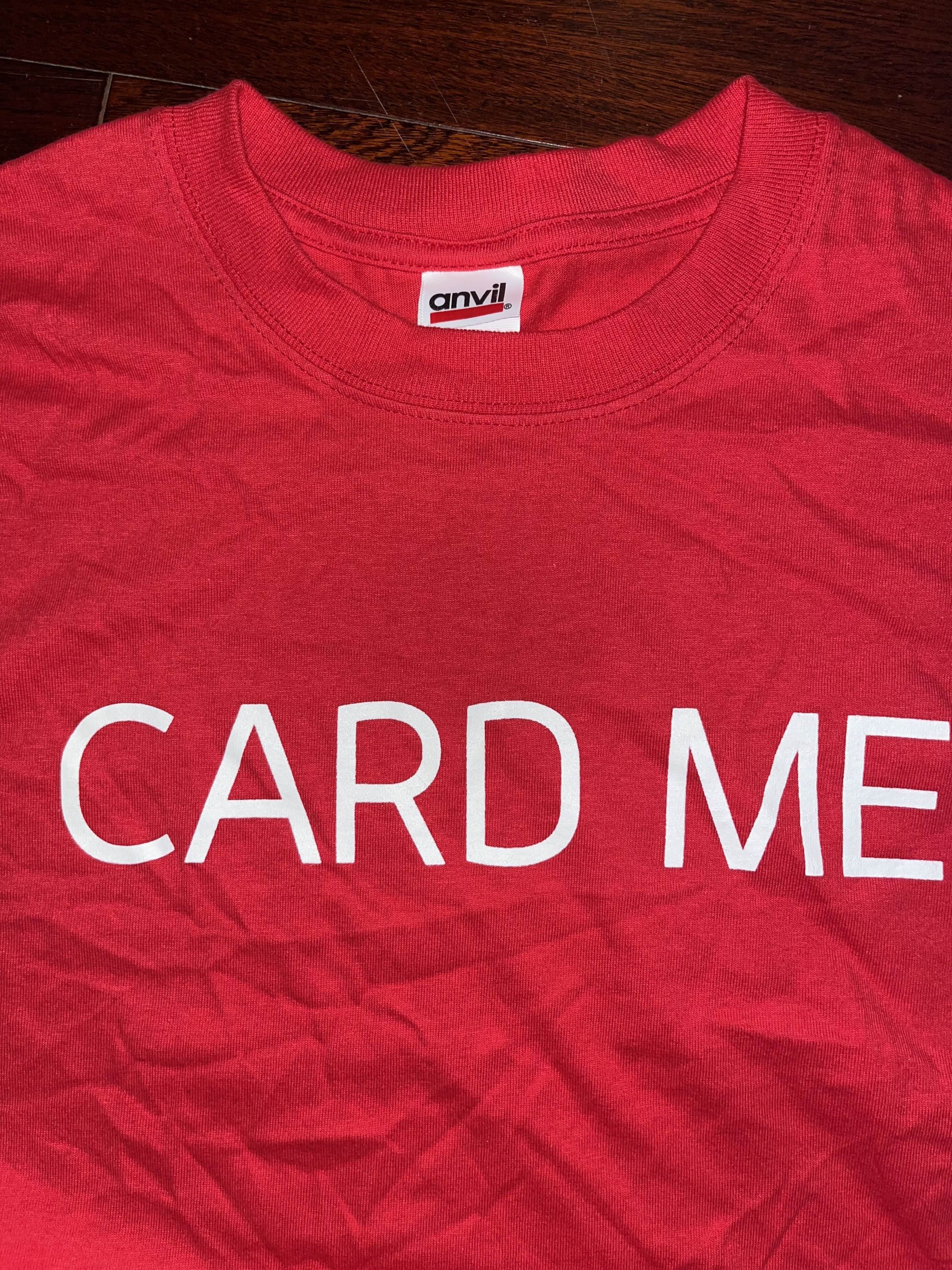 Vintage Y2K Virgin "CARD ME" Text Shirt Size US L / EU 52-54 / 3 - 4 Thumbnail