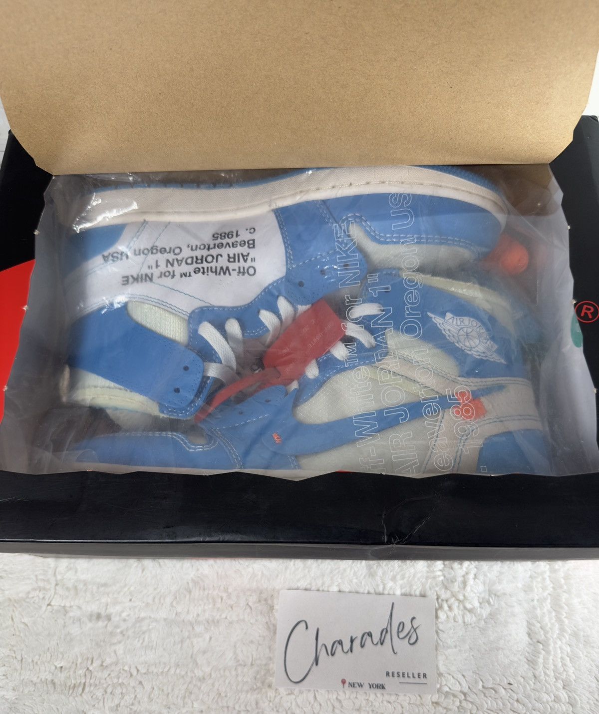 Jordan Brand × Nike × Off-White Jordan 1 Retro High Off-White University Blue Size US 9.5 / EU 42-43 - 10 Thumbnail