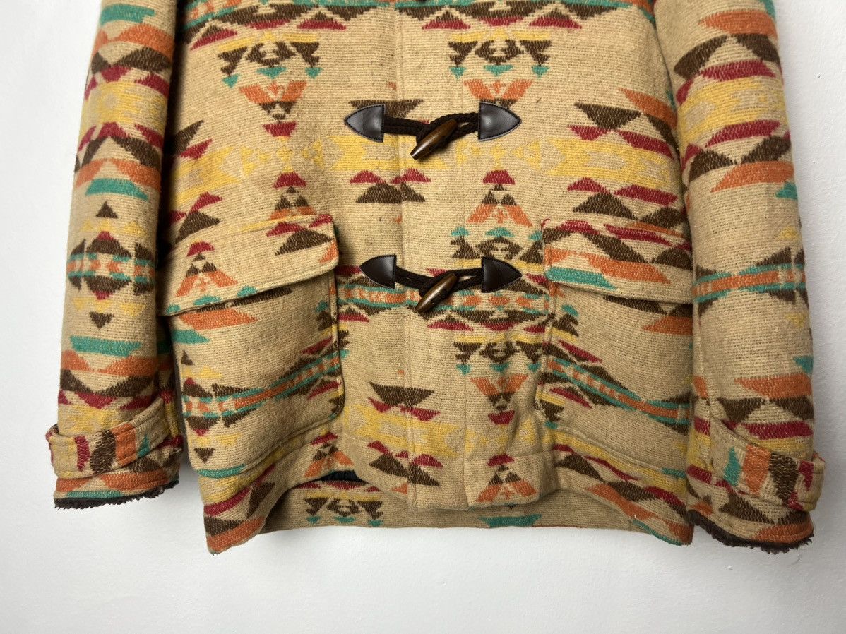 Japanese Brand Titicaca Navajo Style Aztec Hooded Wool Duffel Coat Size US L / EU 52-54 / 3 - 5 Thumbnail
