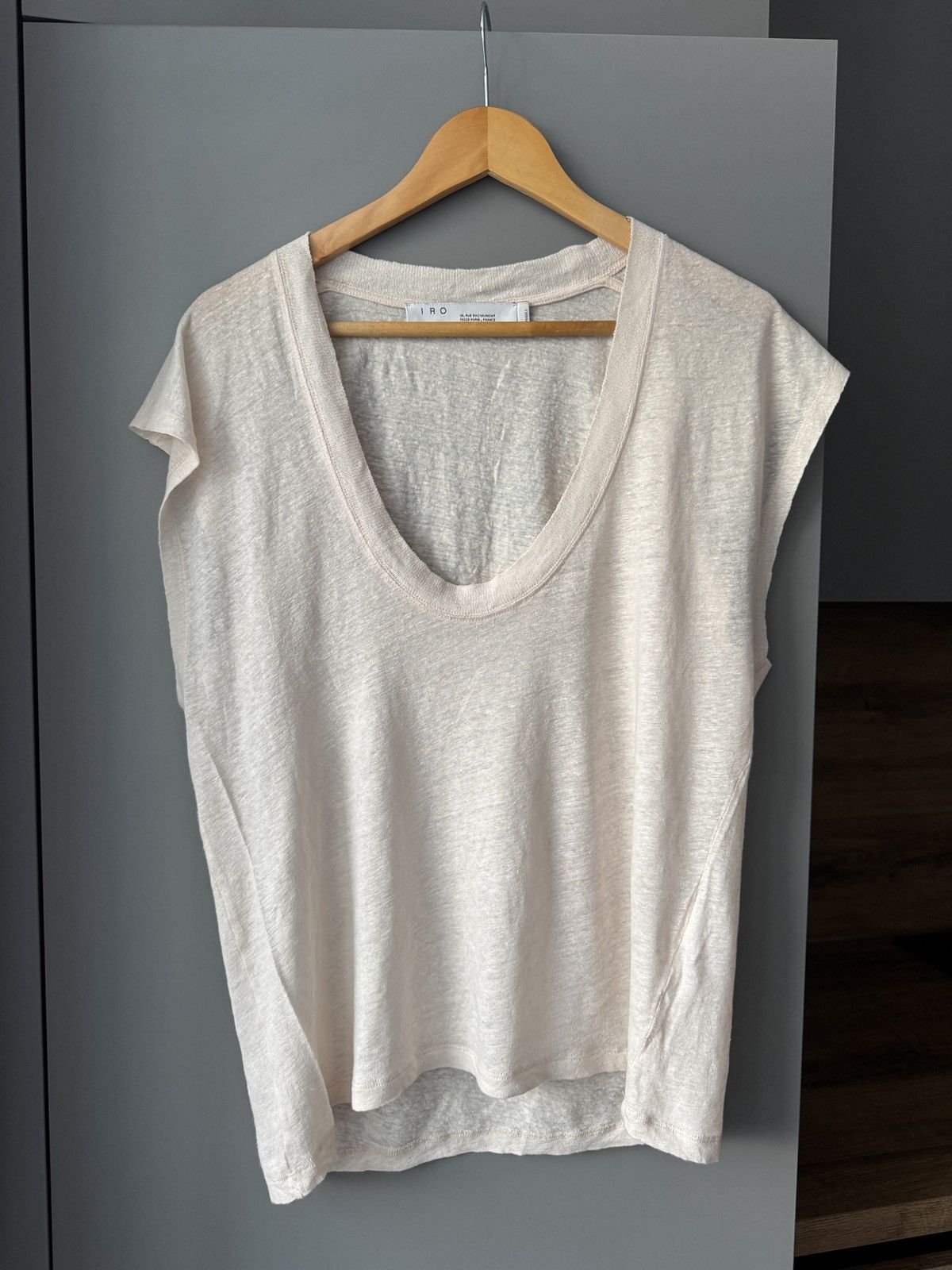 Iro Iro Dirk Linen Scoop Neck Tank Tee Size XS / US 0-2 / IT 36-38 - 2 Thumbnail