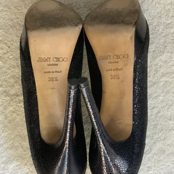 Jimmy Choo Jimmy Choo Black Cosmic Sequin Pumps with a Stiletto Heel Size US 8.5 / IT 38.5 - 6 Thumbnail