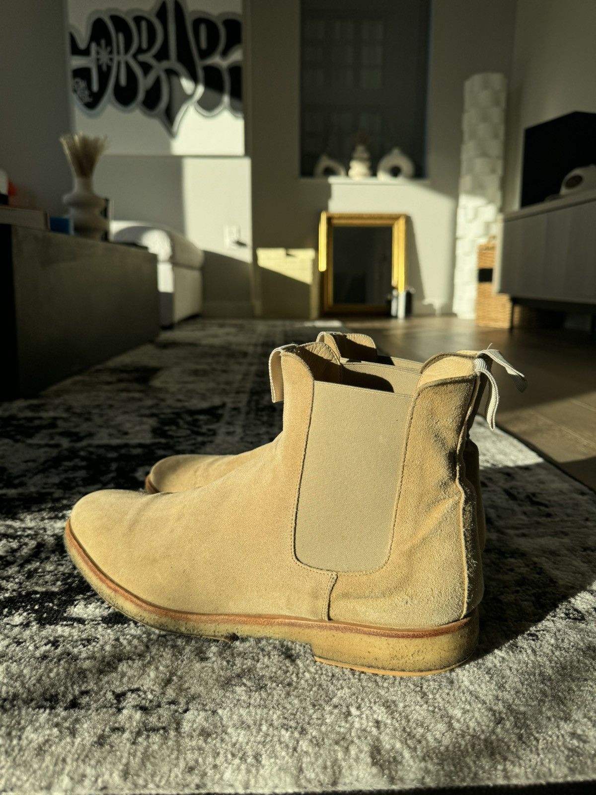 Common Projects Common Projects Chelsea Suede Boots Tan Sand Brown 44 Grailed