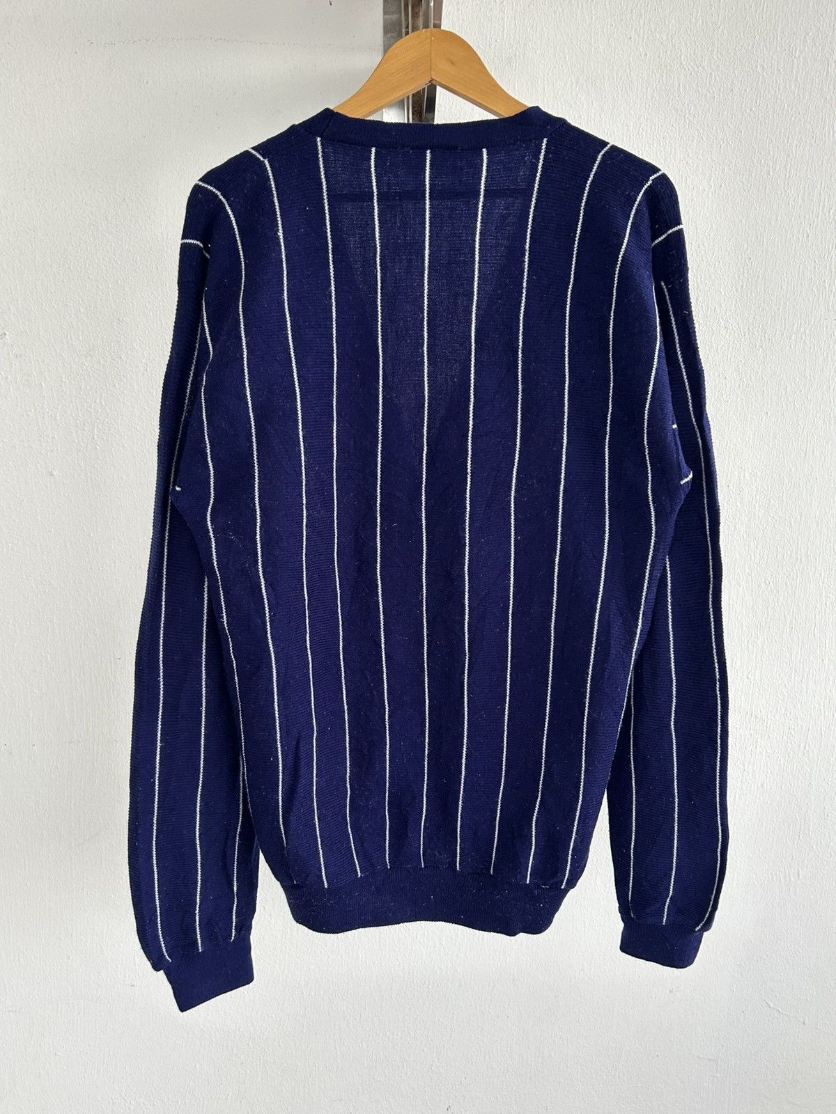 Lacoste Lacoste Vintage Blue Stripe Cardigan Size US L / EU 52-54 / 3 - 2 Thumbnail