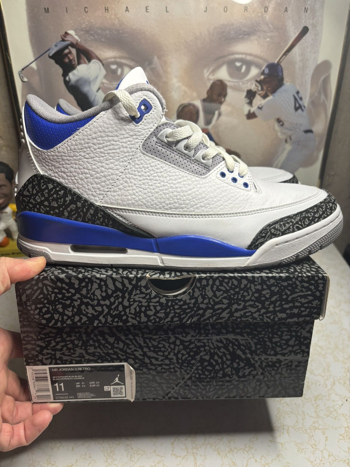 Jordan Brand Air Jordan 3 Retro Racer Blue Size US 11 / EU 44 - 1 Thumbnail