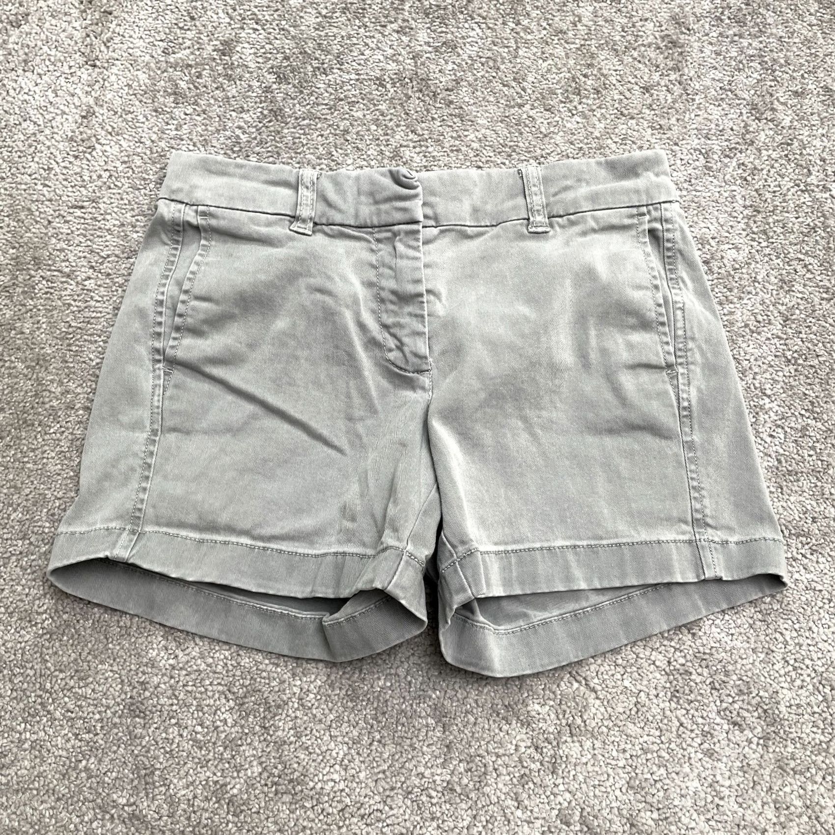 J.Crew J.Crew Chino Shorts Womens 00 Gray Mid Rise Cotton Pockets Casual Outdoor 27x4 Size 24" / US 00 / IT 34 - 2 Thumbnail