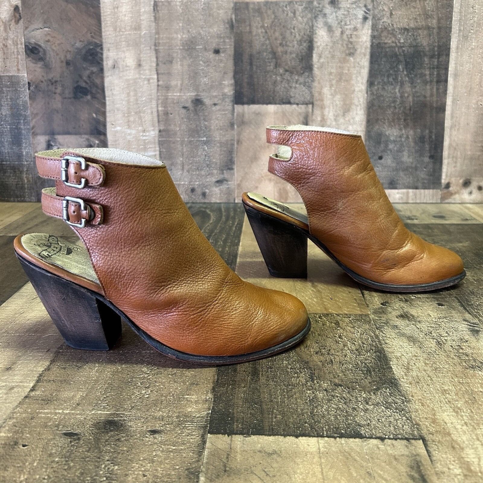 Vintage Freebird By Steven Smoke Leather Brown Mule Boots Womens 9 Size US 9 / IT 39 - 11 Thumbnail