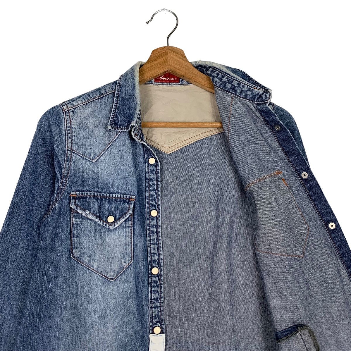 Avirex AVIREX Four Pocket Washed Denim Jacket #0185-C9 Size S / US 4 / IT 40 - 9 Thumbnail