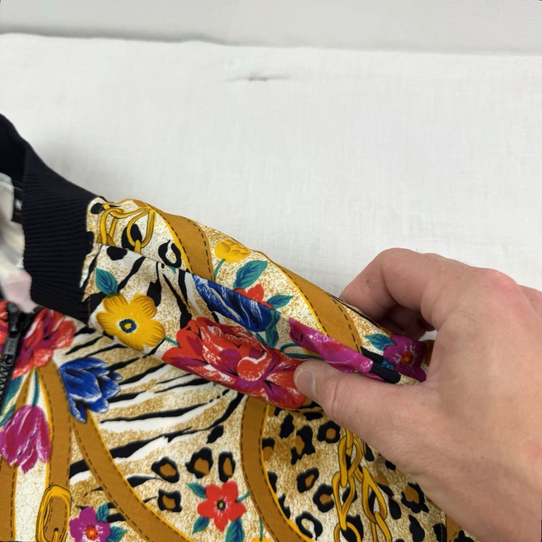 Vintage Vintage Notations Satin Jacket Womens Small All Over Print Full Zip Classic 80s Size S / US 4 / IT 40 - 6 Thumbnail