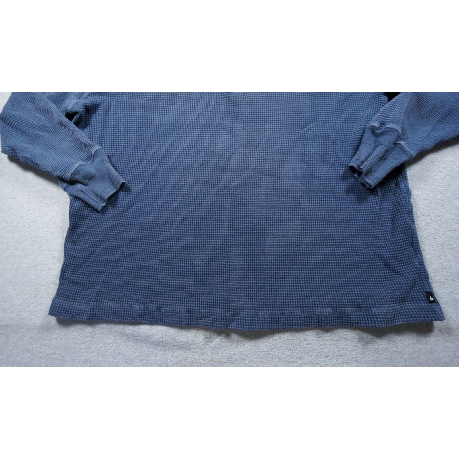 Vintage American Giant Shirt Mens 2XL Blue Henley Long Sleeve Waffle Knit Cotton Size US XXL / EU 58 / 5 - 3 Thumbnail