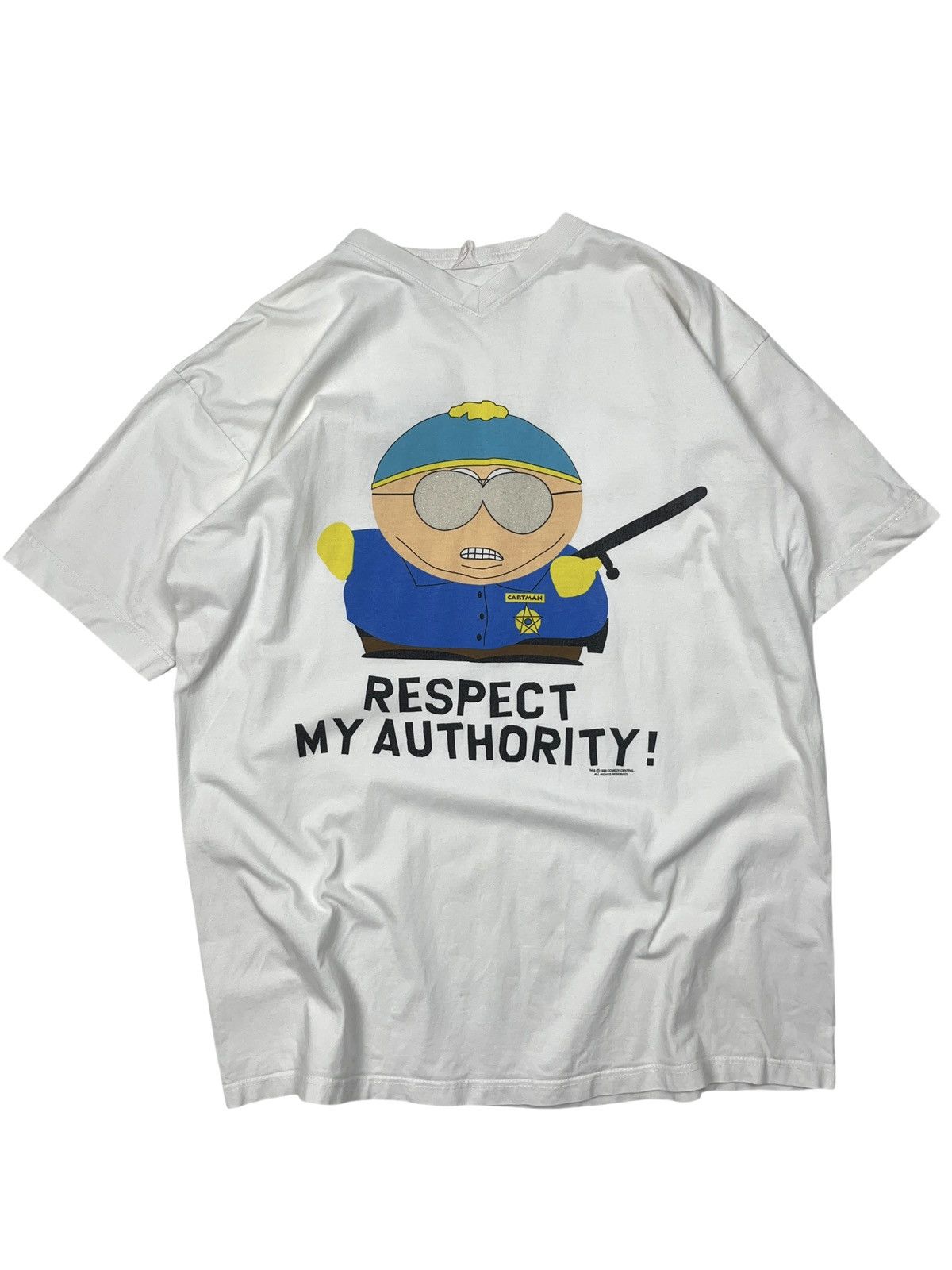 Cartoon Network Vintage 1999 South Park Cartman Respect My Authority T-shirt Size US XL / EU 56 / 4 - 1 Thumbnail