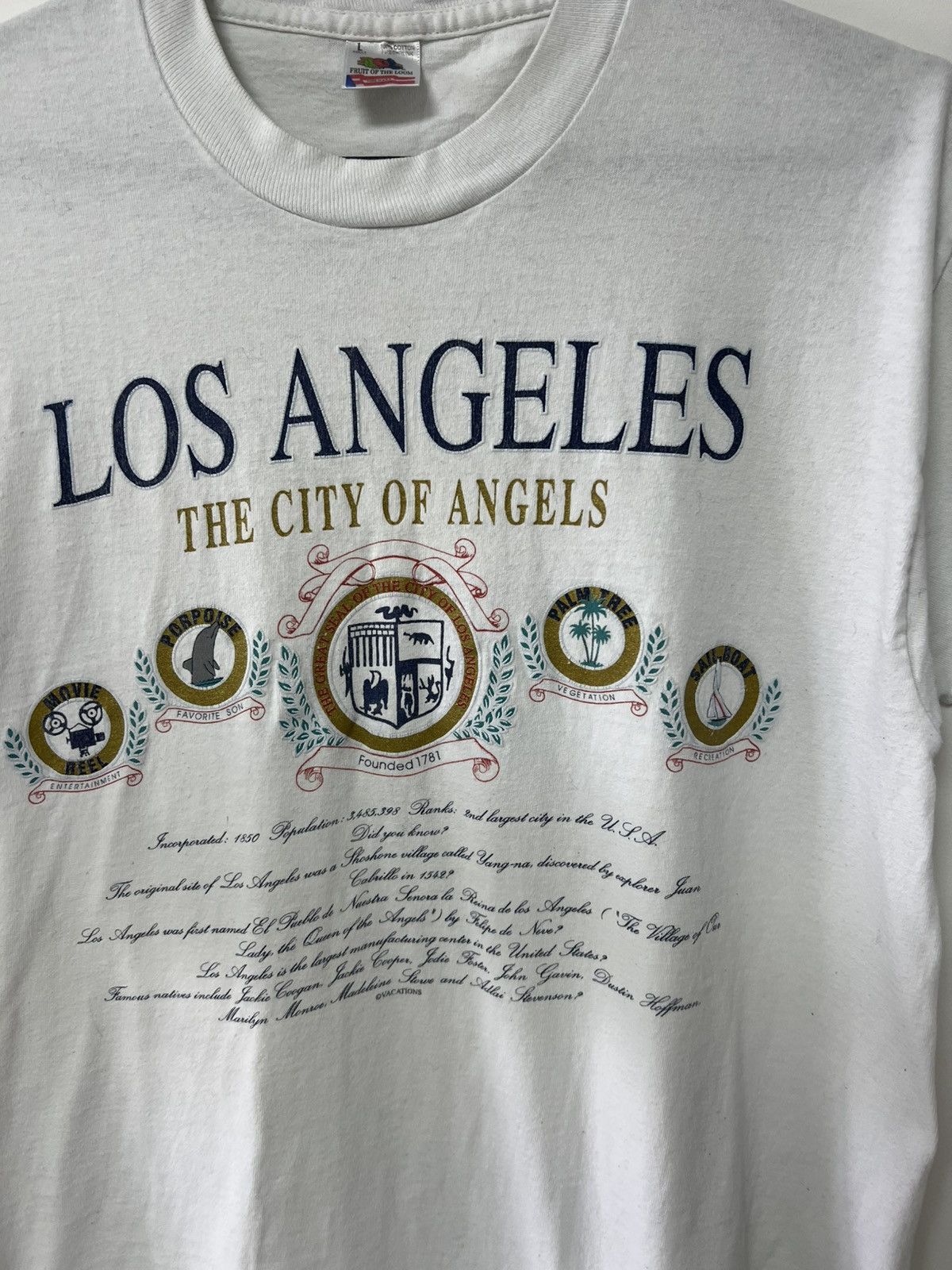 Fruit Of The Loom Vintage 90's Los Angeles The City of Angels Streetwear sz L Size US L / EU 52-54 / 3 - 9 Thumbnail
