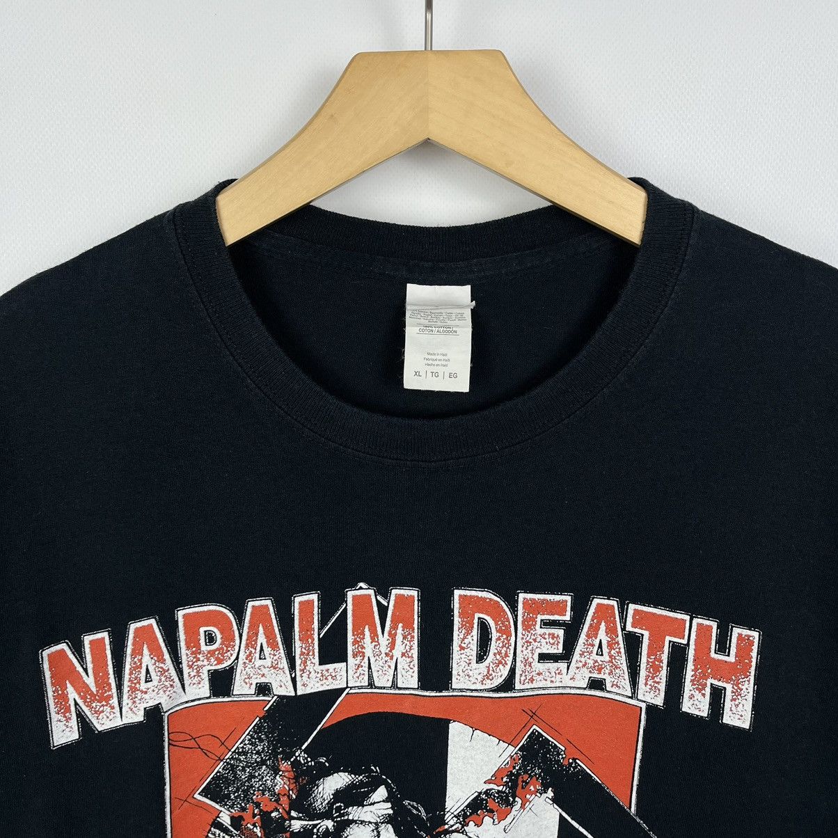Band Tees Vintage Napalm Death Nazi Punks Fuck Off band T Shirt 2003 Size US XL / EU 56 / 4 - 7 Thumbnail