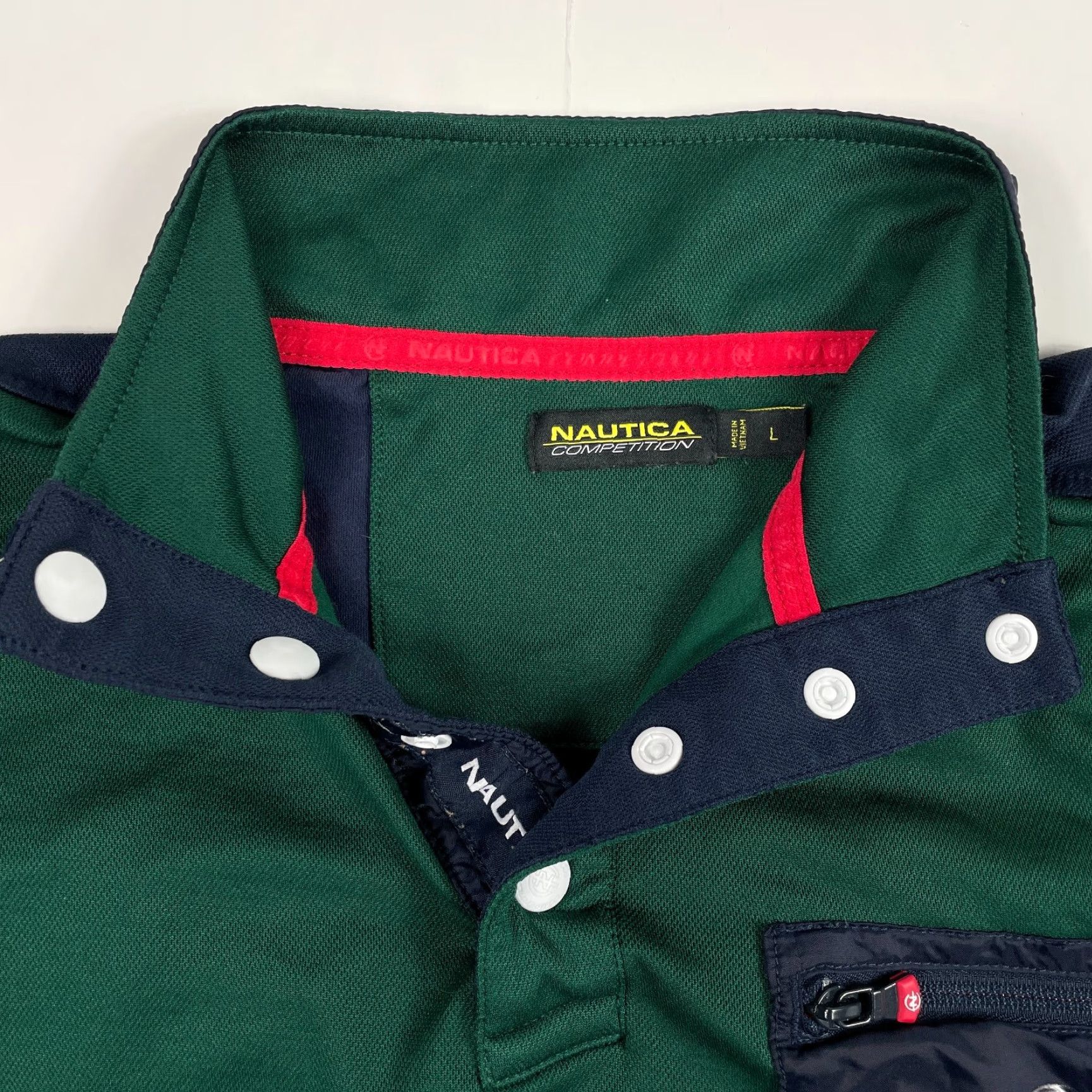 Nautica Nautica Sweater Mens Large Green Competition 1/4 Snap Pullover Hiking Golf Style Pullover Casual Christmas Outdoor Retro Mens Size US L / EU 52-54 / 3 - 7 Thumbnail