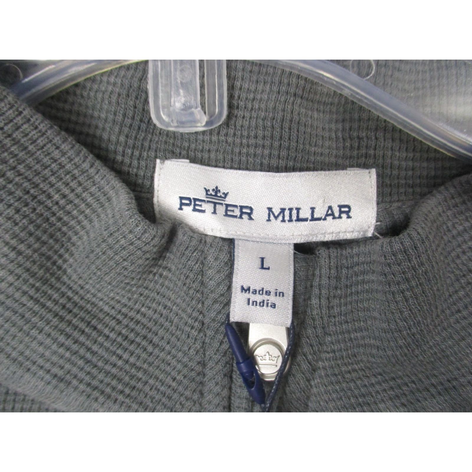 Peter Millar Peter Millar Seaside Sweater Large Gray 1/4 Zip Mock Neck Waffle Knit Mens Size US L / EU 52-54 / 3 - 7 Thumbnail