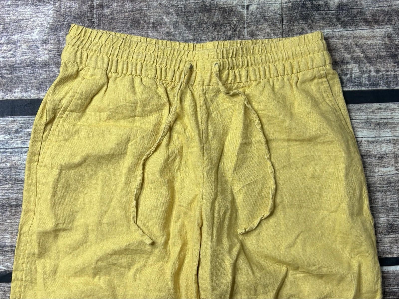Banana Republic Banana Republic Pants Women's XS Wide Leg Linen Blend Yellow Size 26" / US 2 / IT 38 - 4 Thumbnail