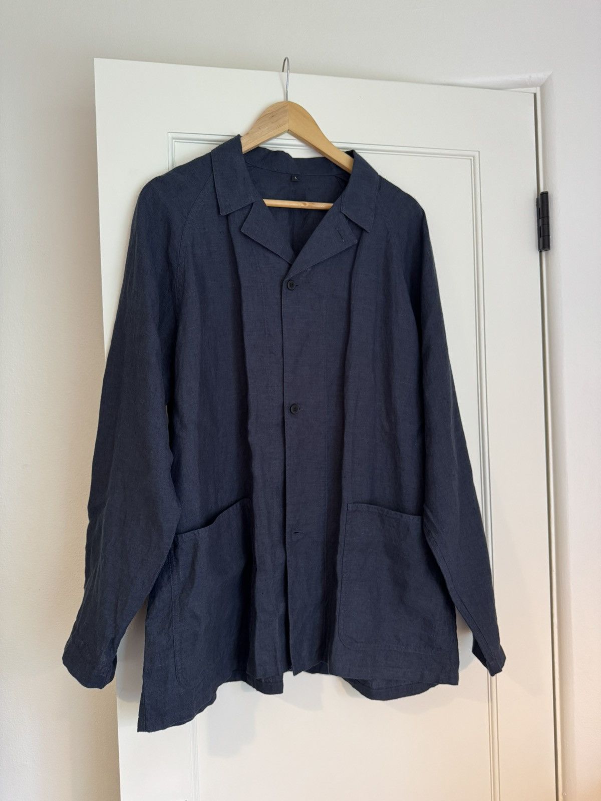 Muji Navy blue Muji linen button up Size US L / EU 52-54 / 3 - 1 Thumbnail