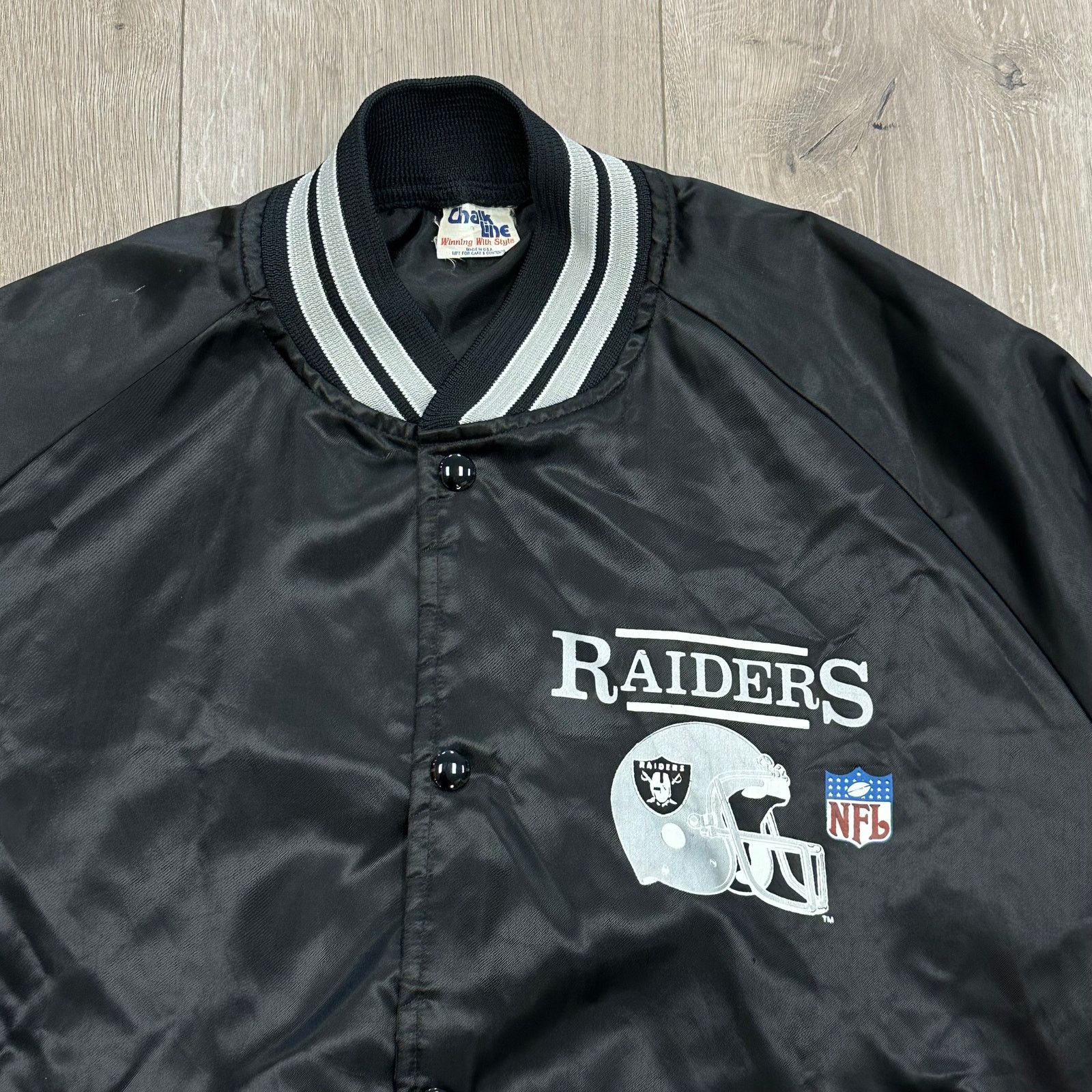 Starter × Vintage vintage 1980s Chalk Line Los Angeles Raiders bomber jacket Size US M / EU 48-50 / 2 - 2 Thumbnail