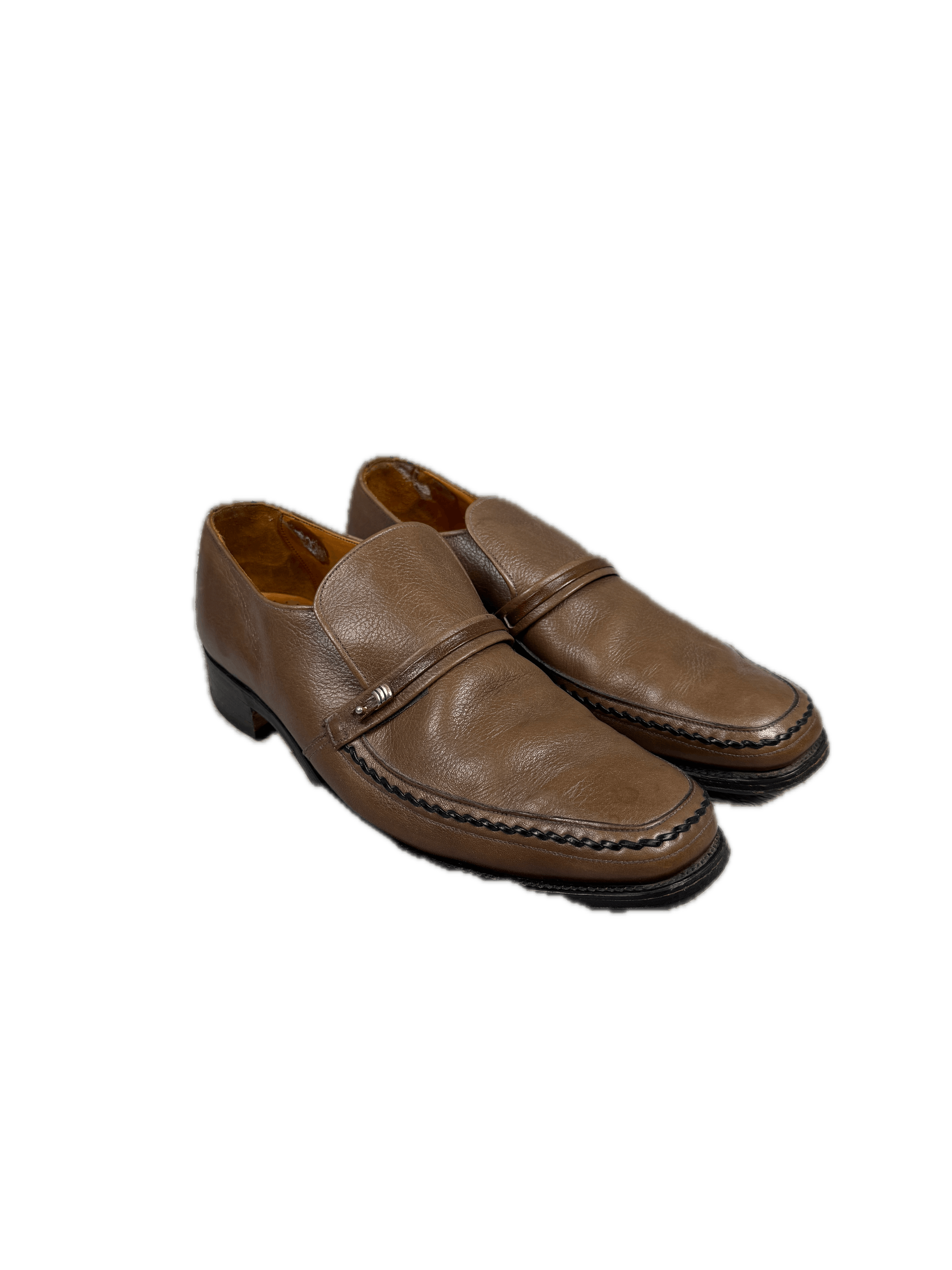 Genuine Leather x Loake Bros Leather Shoes Palermo Loafers Brown, Men's (Size 11)