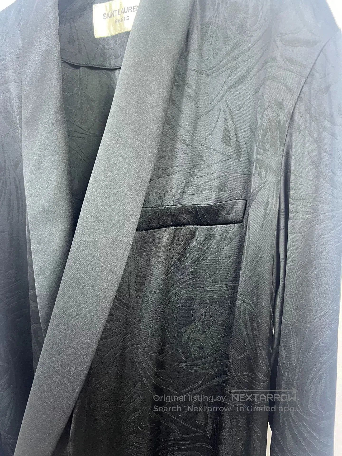 Saint Laurent Paris Saint Laurent Black Satin Kimono Robe. Size M / US 6-8 / IT 42-44 - 4 Thumbnail