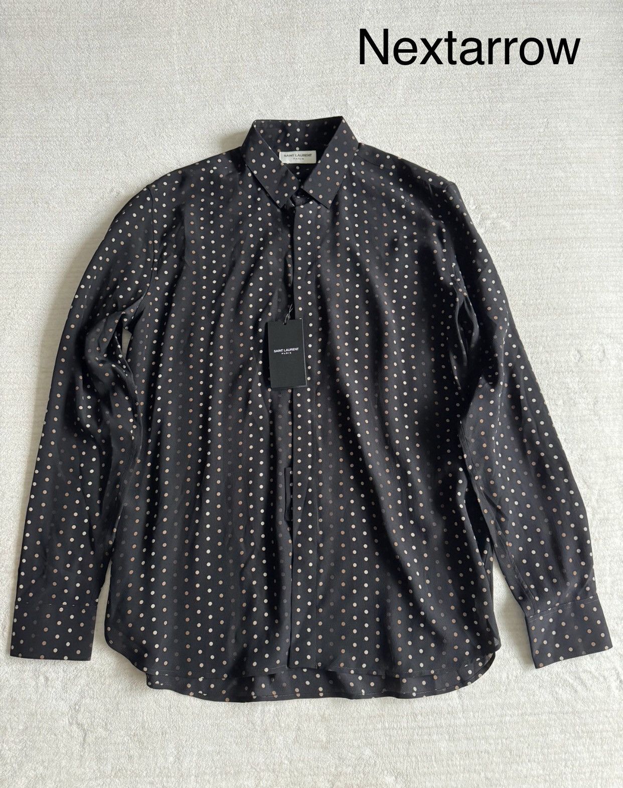 Saint Laurent Paris × Yves Saint Laurent Saint Laurent polka dot silk shirt2412-Nextarrow Size US M / EU 48-50 / 2 - 1 Thumbnail