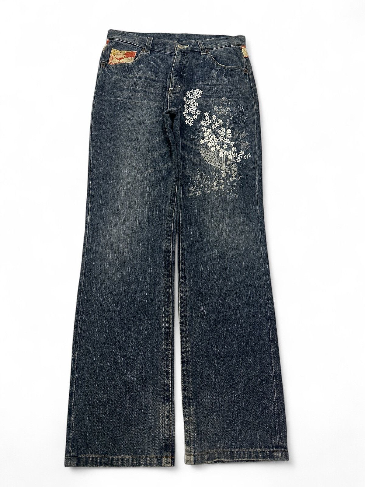 Japanese Brand × Vintage Vintage Japanese Souvenir Fish Koi Jeans Size US 31 - 2 Thumbnail