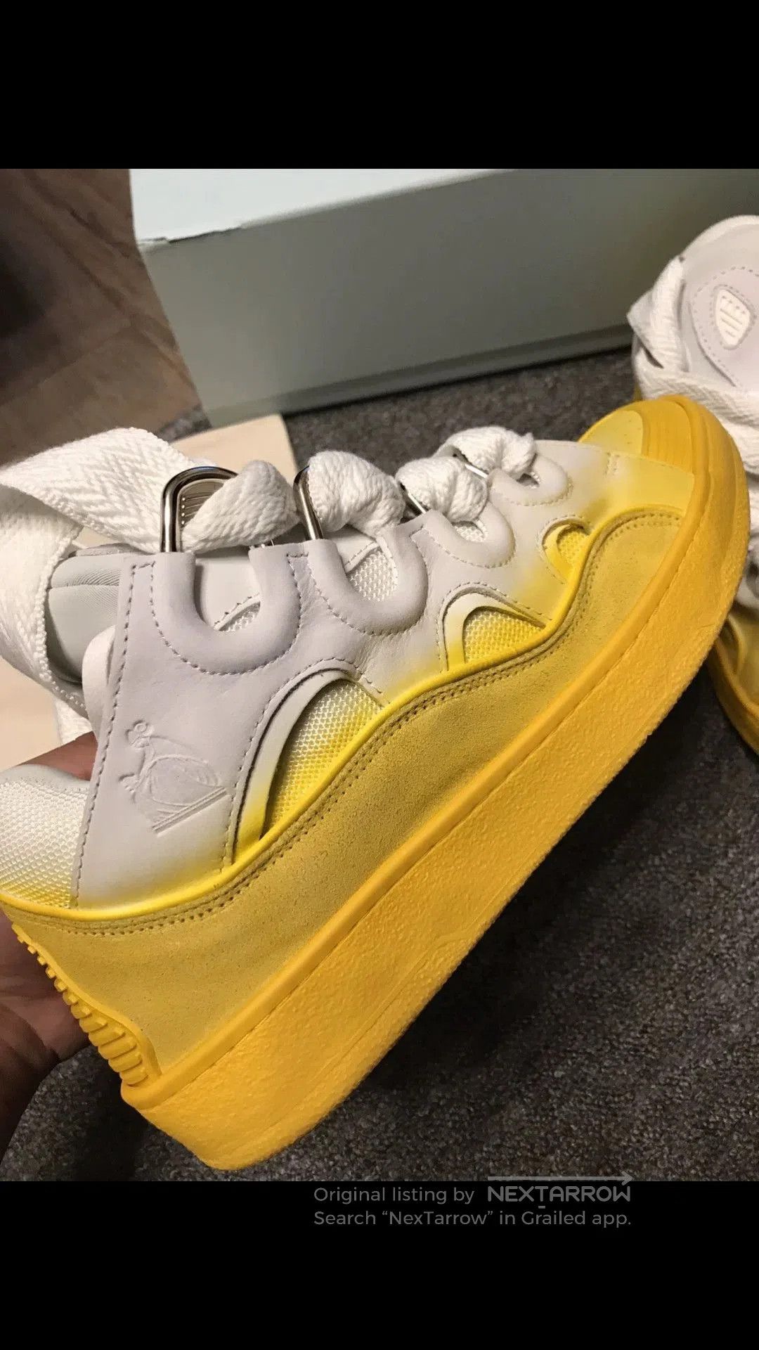 Lanvin White and Yellow Gradient High-Top Sneakers. Size US 9 / EU 42 - 4 Thumbnail