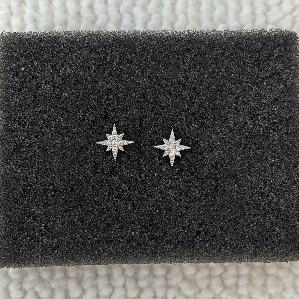 10mm CZ Star Stud Earrings for Men Women