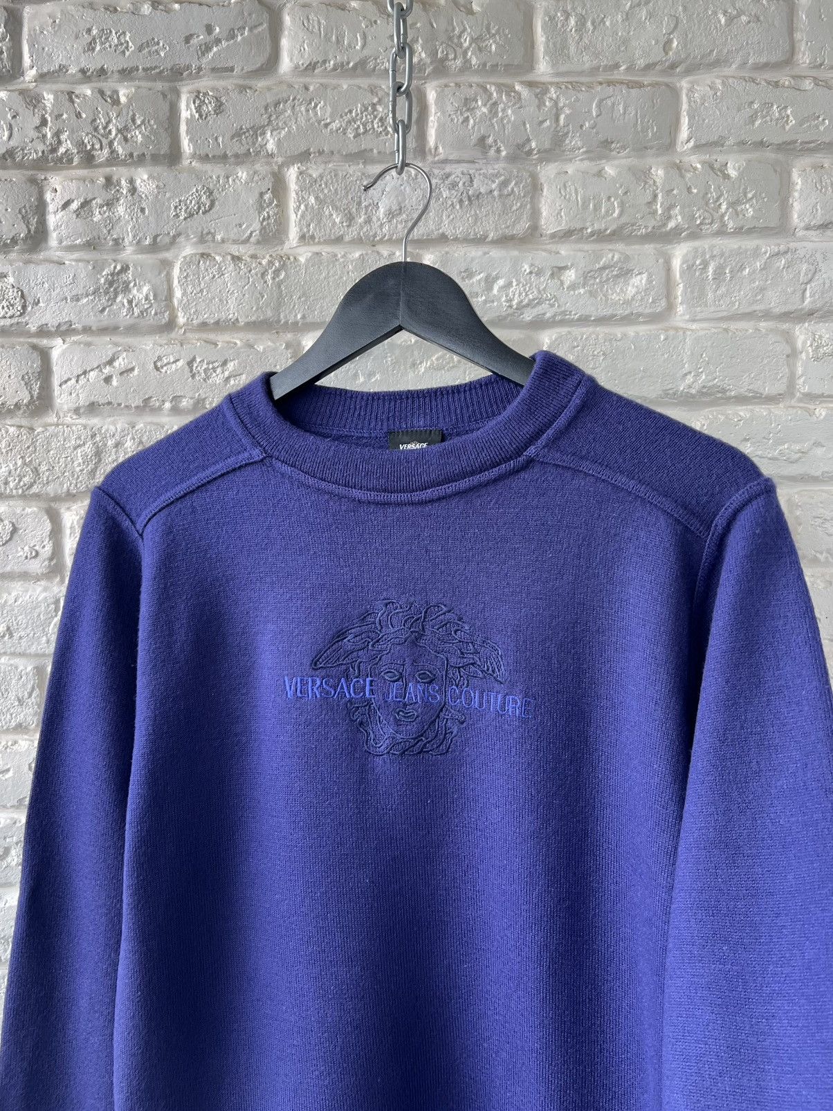 Versace Versace Vintage Big Medusa Logo Knit Sweater Size M / US 6-8 / IT 42-44 - 2 Thumbnail