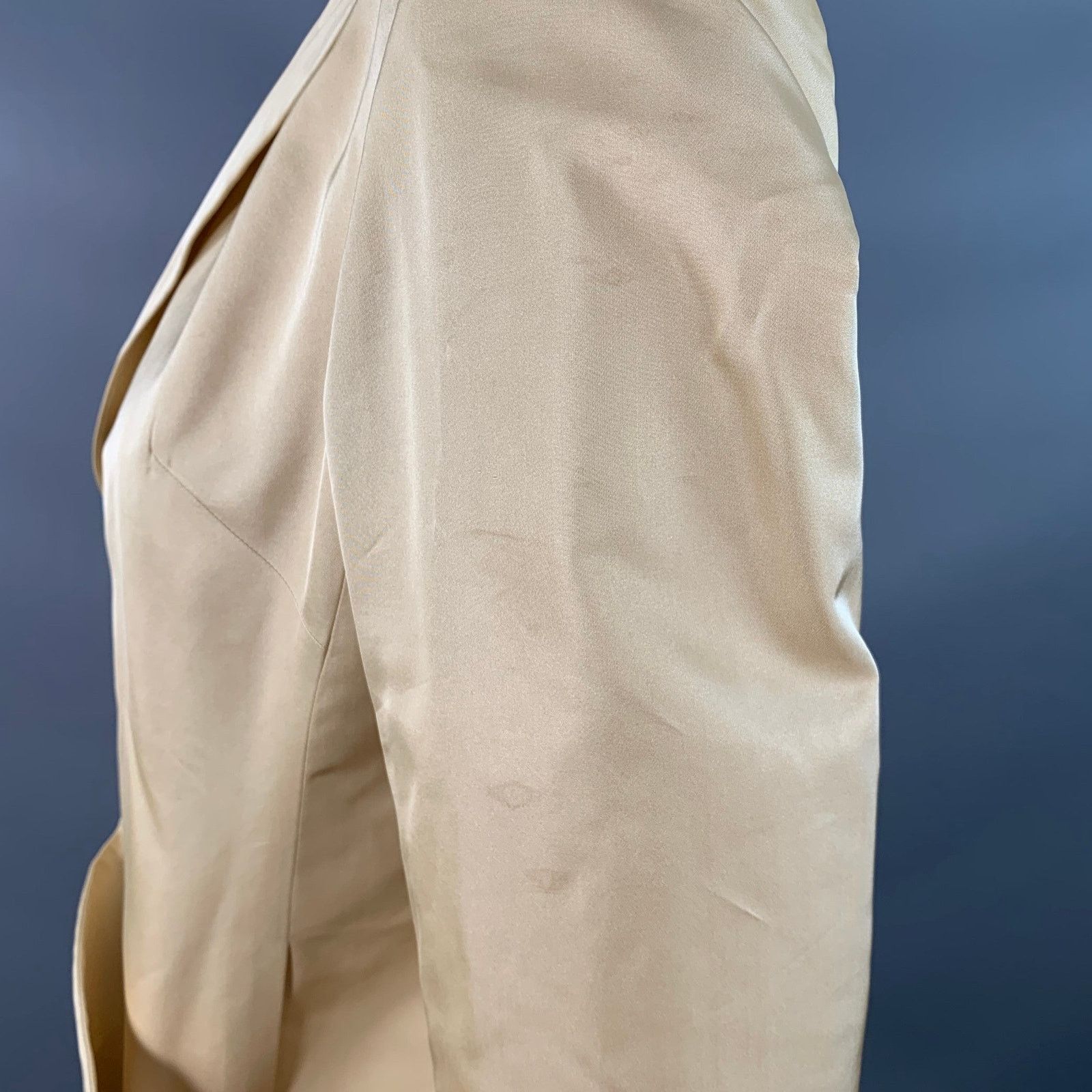 Ralph Lauren Size 6 Beige Acetate Silk Notch Lapel Jacket Blazer Size M / US 6-8 / IT 42-44 - 5 Thumbnail