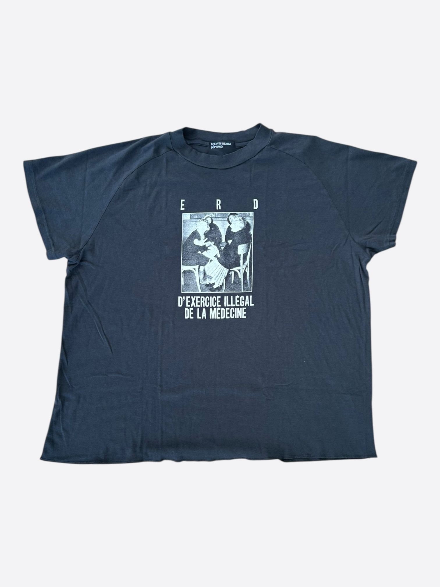 Faded Black & White Medicine Graphic T-Shirt
