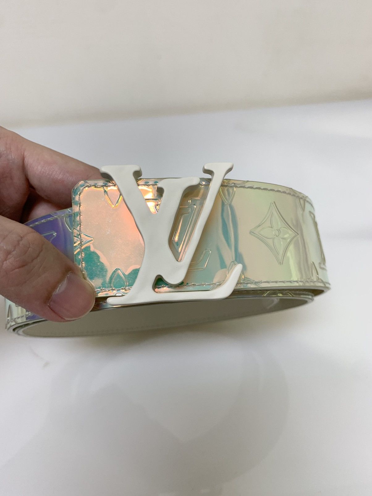 Louis Vuitton Louis Vuitton Virgil Abloh LV Shape Belt Monogram Prism Size 34 - 2 Thumbnail