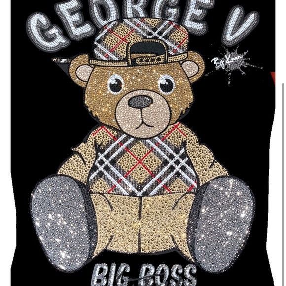 Other George V Black Designer Men’s Rhinestone Tee Shirt Size US M / EU 48-50 / 2 - 2 Thumbnail