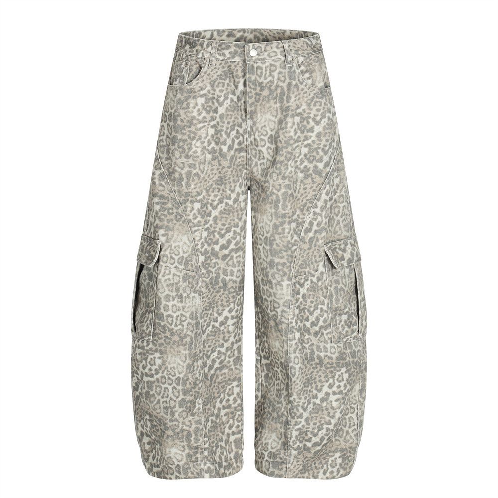 Vintage Men's retro punk distressed washed leopard scimitar pants Size US 32 / EU 48 - 1 Thumbnail