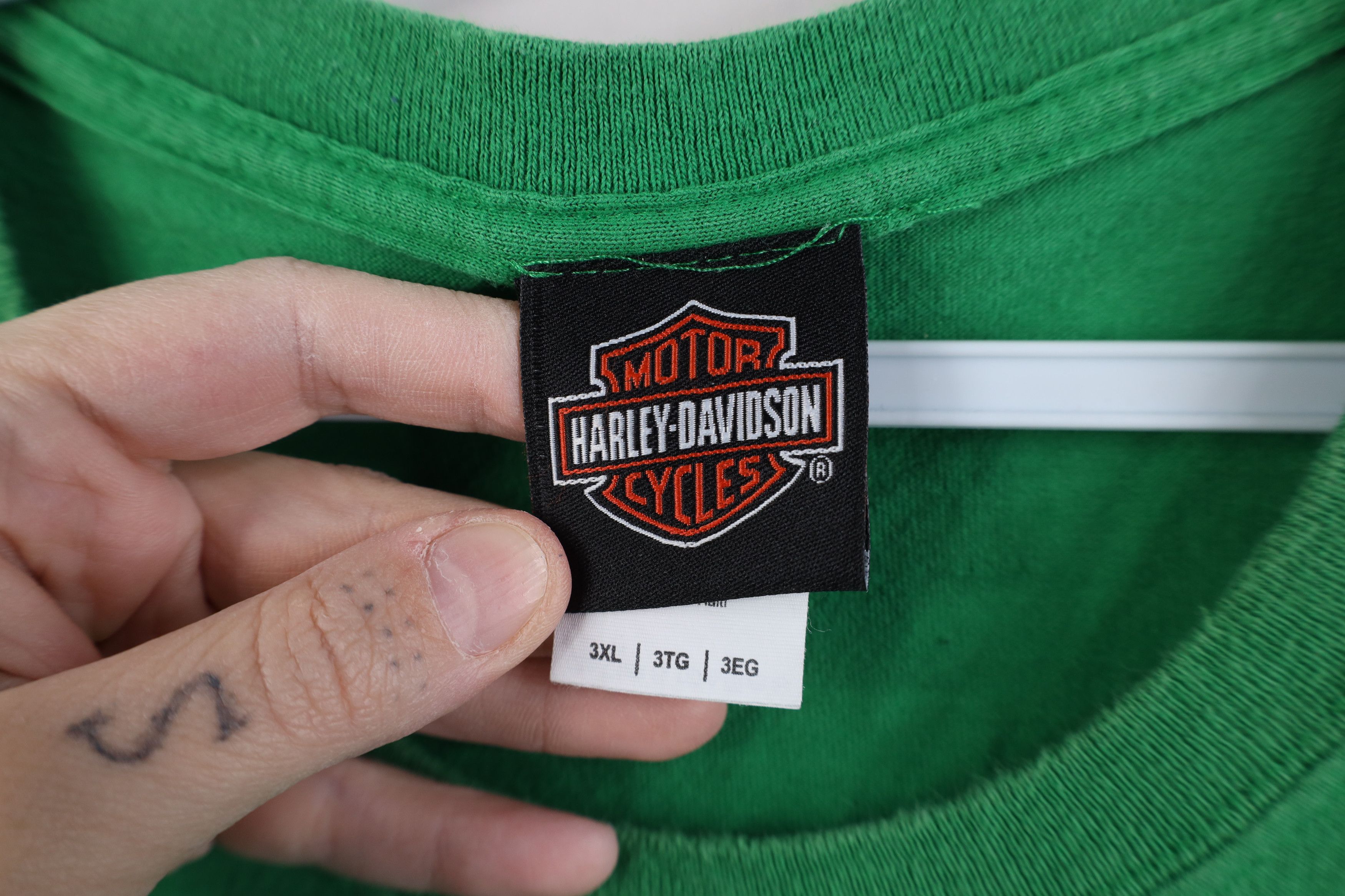 Harley Davidson Vintage Y2K Harley Davidson Big Logo T-Shirt Kelly Green Size US XXL / EU 58 / 5 - 7 Thumbnail