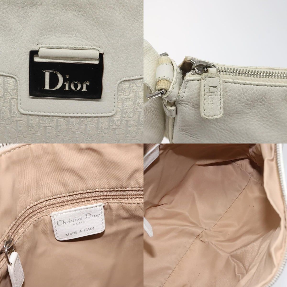 Dior DIOR Trotter Canvas Shoulder Bag White Silver Size ONE SIZE - 11 Thumbnail
