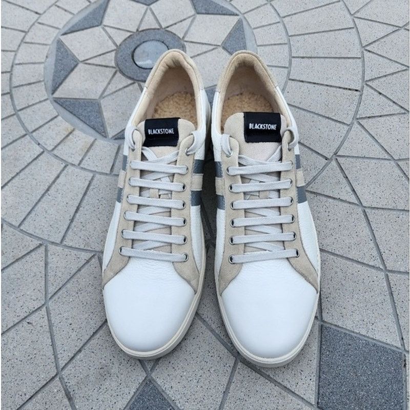 Blackstone Blackstone SG41 White Leather Fur Lined Minimalist Sneakers Size US 13 / EU 46 - 3 Thumbnail