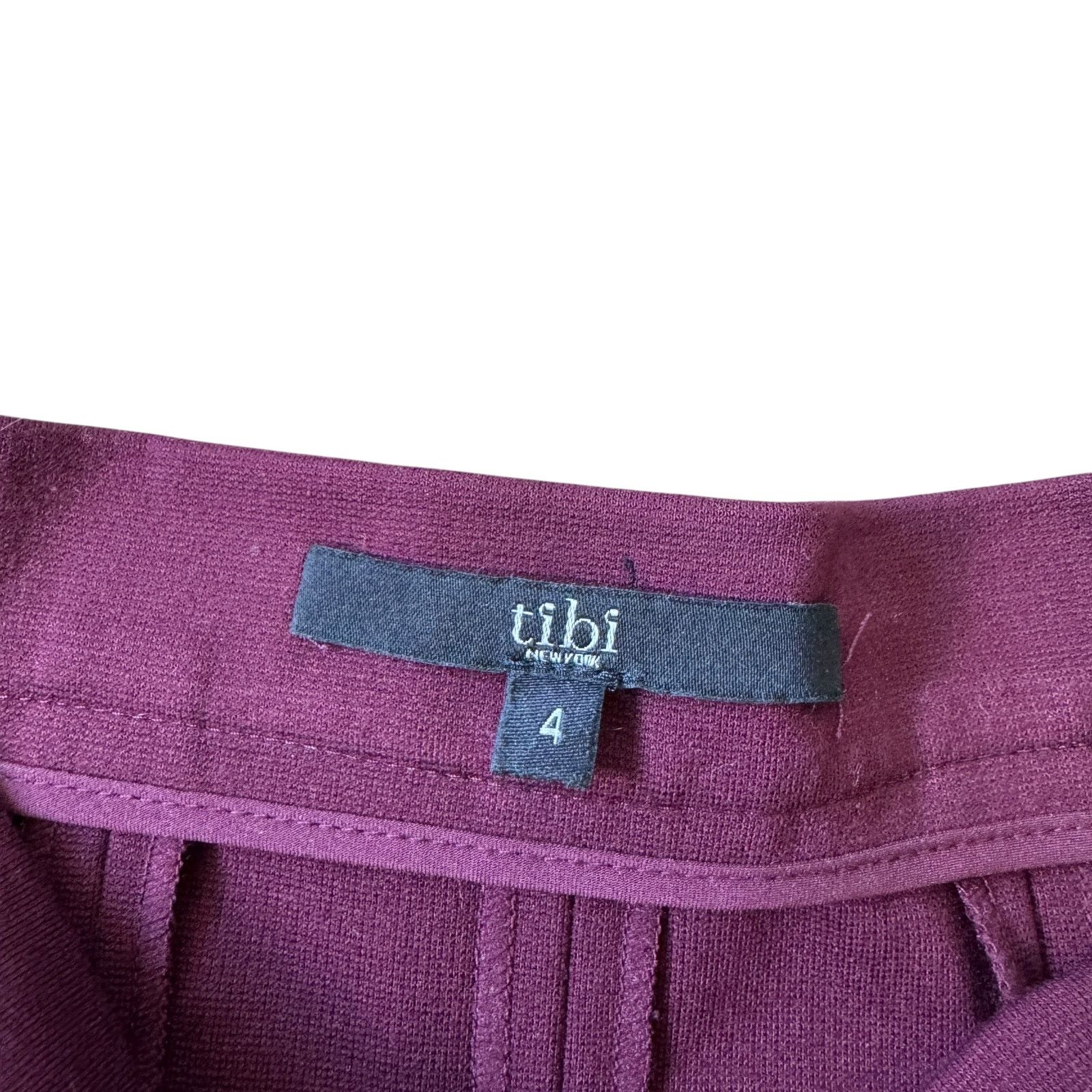 Tibi Tibi Burgundy Pleated Mini Skirt Size 27" / US 4 / IT 40 - 3 Thumbnail