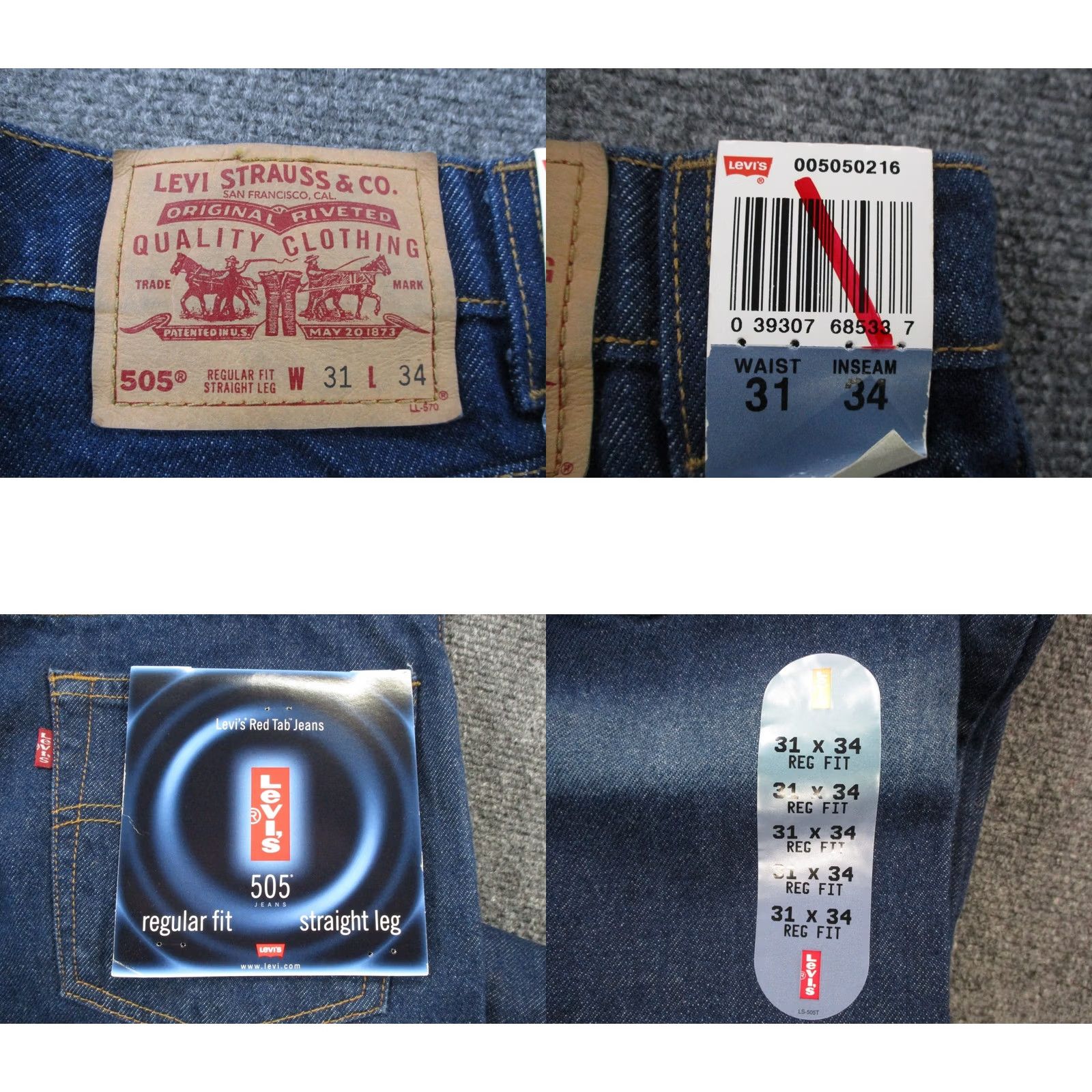 Levi's VINTAGE Levi's Jeans Mens 31 x 34 Blue Denim 505 Regular Fit Straight Red Tab Jeans Mens 31 Blue Denim 505 Regular Straight Red Tab Size US 30 / EU 46 - 9 Thumbnail