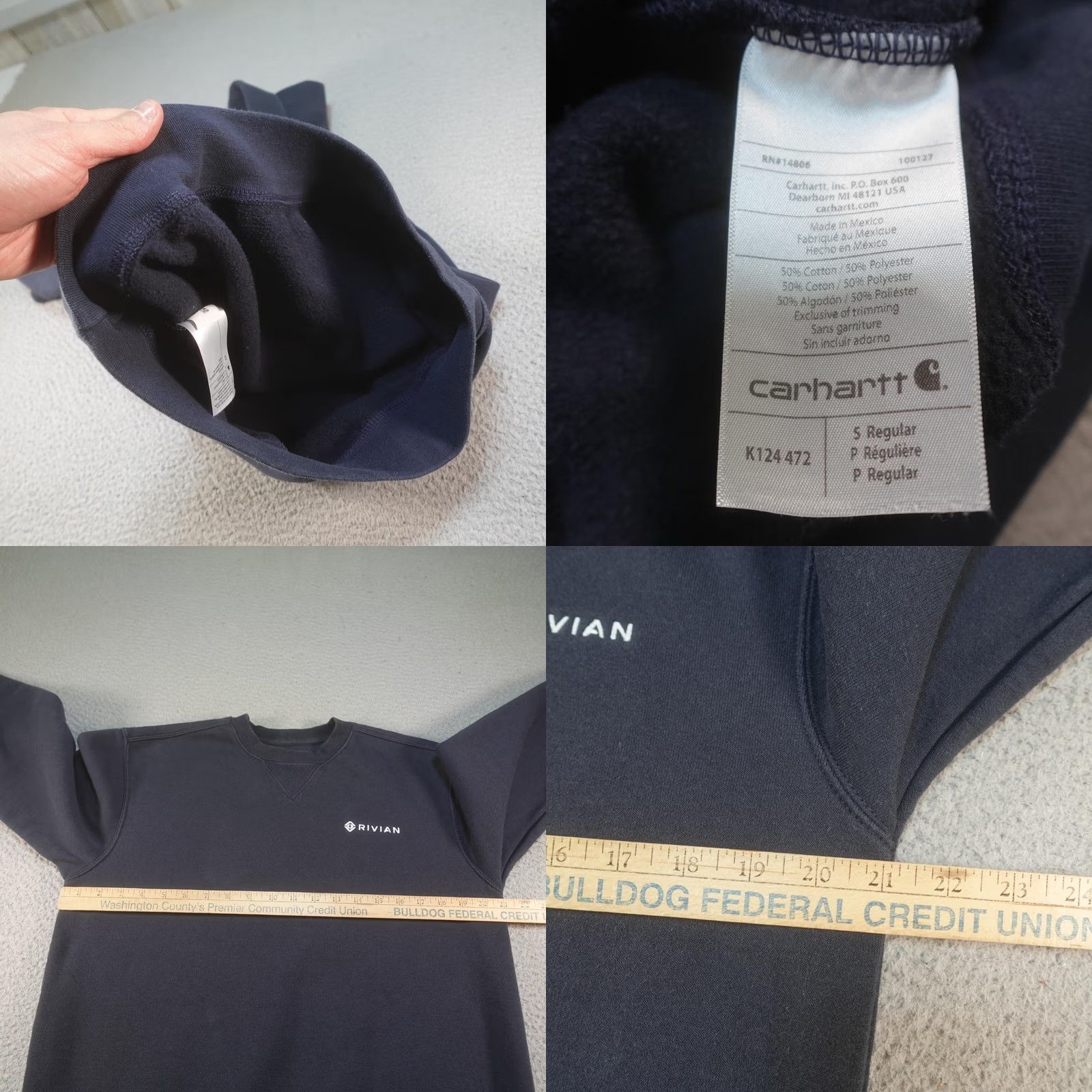 Carhartt Carhartt Sweatshirt Mens S Blue Electric Rivian Fleece Original Fit Crew Neck Graphic Print Logo Size US S / EU 44-46 / 1 - 9 Thumbnail