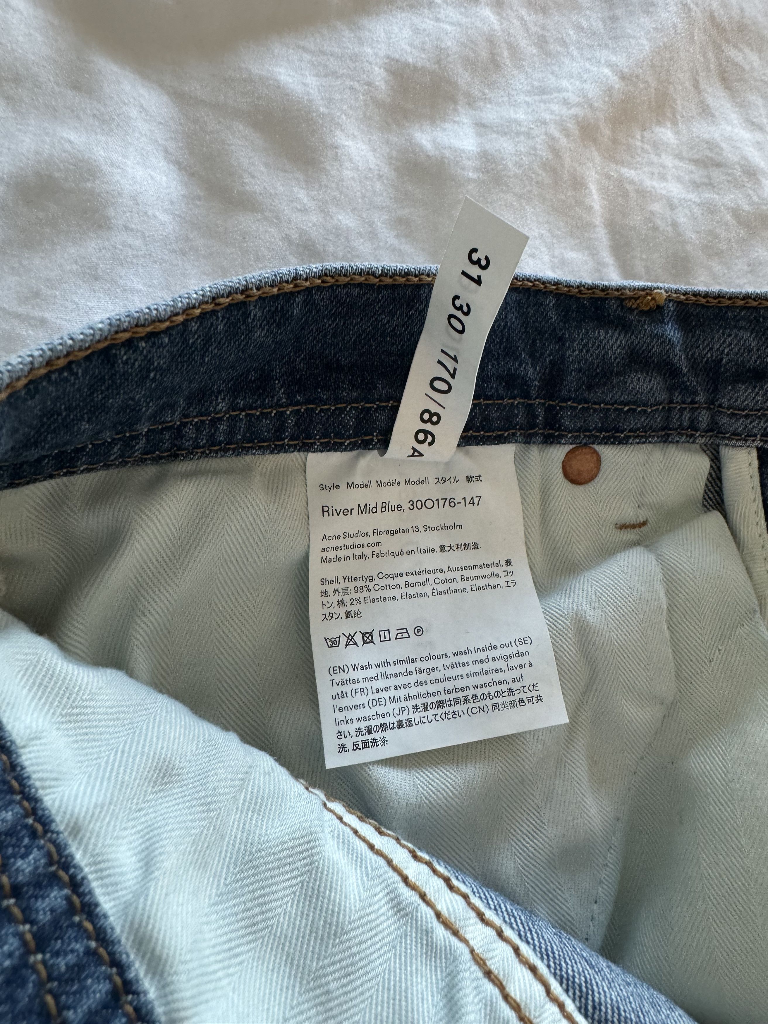 Acne Studios Acne Studios River Mid Blue Jeans Bla Konst / Size 31 x 30 Size US 31 - 5 Thumbnail