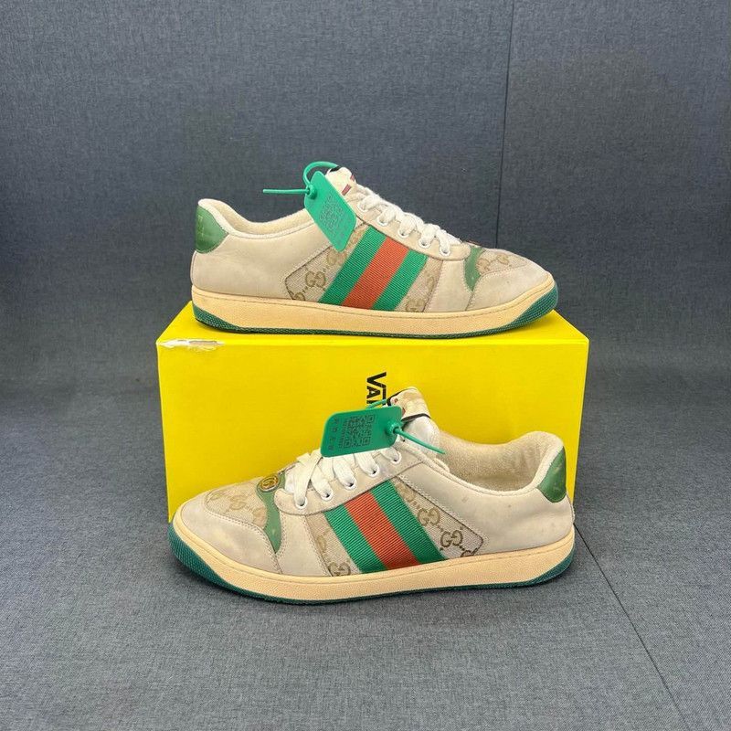 Gucci Gucci Screener Vintage Leather Low-Top Sneakers - Size US 8 / EU 41 - 7 Thumbnail