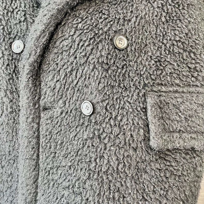 Max Mara Max Mara Silver thread teddy cotton coat Size L / US 10 / IT 46 - 8 Thumbnail