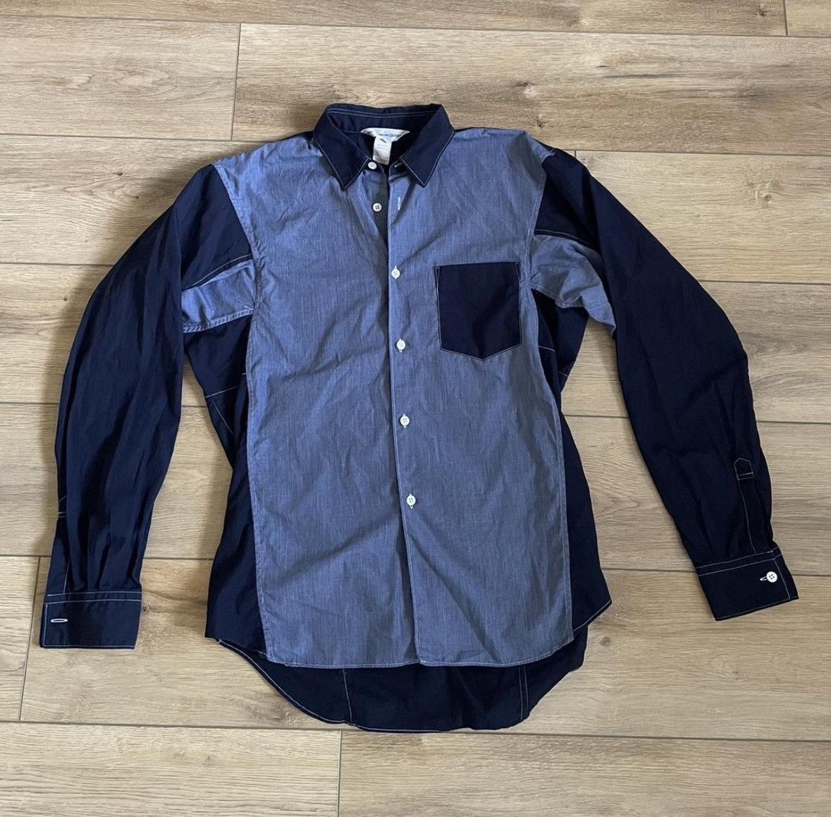 Comme des Garcons 2002 COMMES DES GARCON navy and blue panelled shirt Size US S / EU 44-46 / 1 - 1 Thumbnail